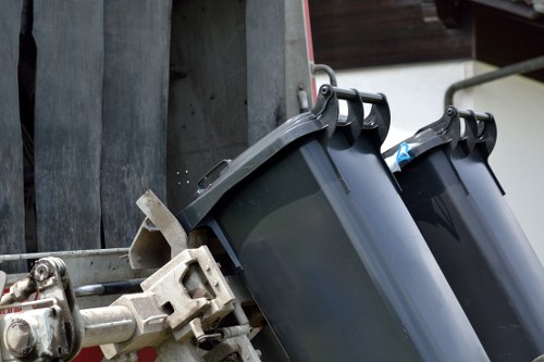 Garden waste being collected by professionals