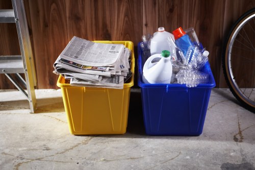 Recycling process of waste from a skip