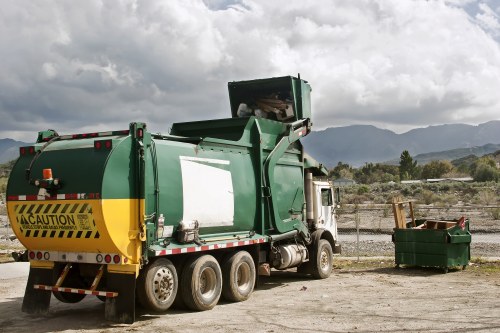 Safety measures during skip loading on a construction site
