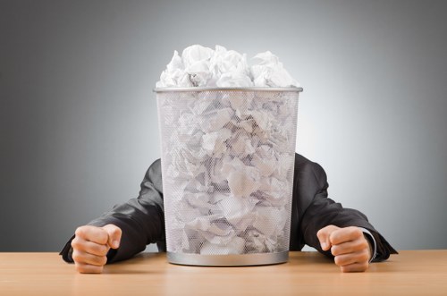 Various types of construction waste materials